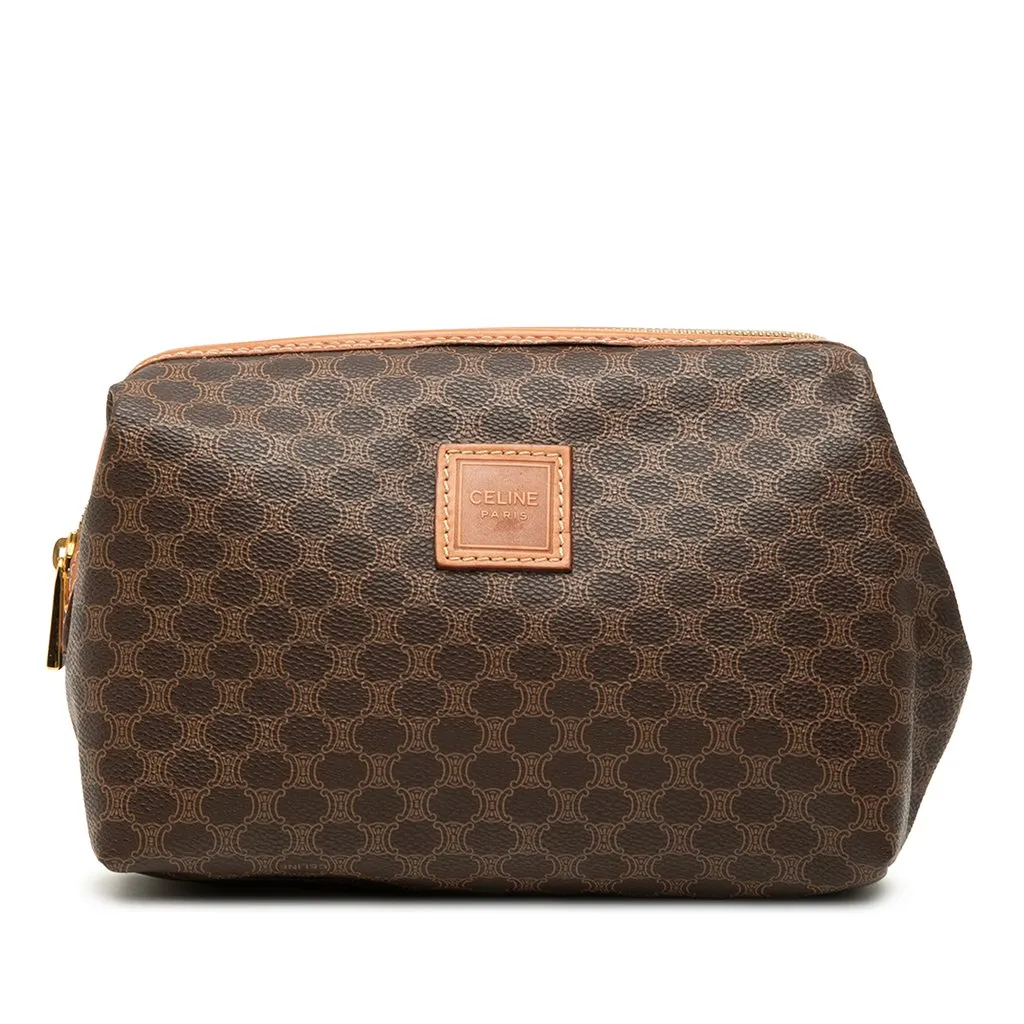 Celine Macadam Coated Canvas Pouch Brown Canvas Very good - Front View