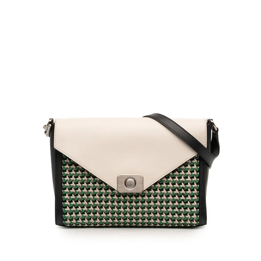 Mulberry Multicolor Leather Delphie Duo Flap Crossbody White Leather Very good - Front View