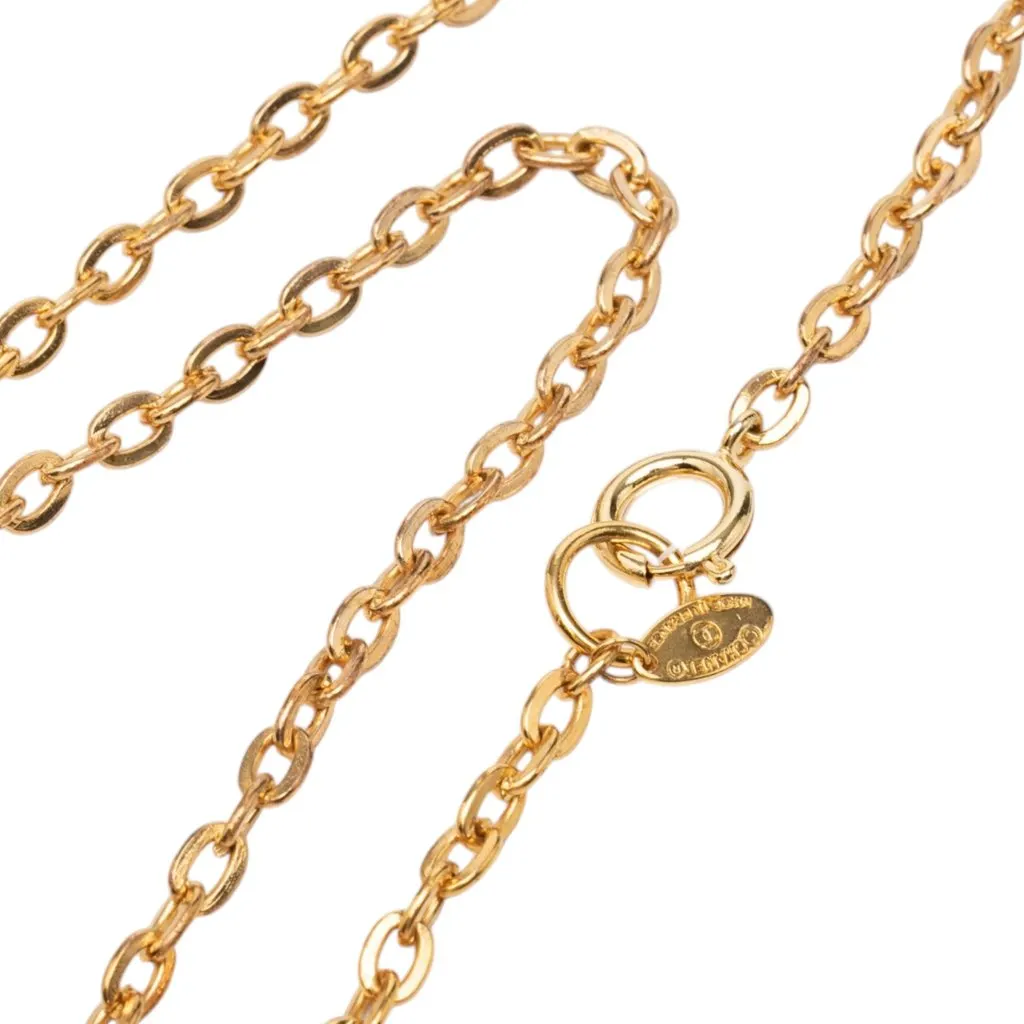 Chanel Gold Plated 31 Rue Cambon Plaque Pendant Necklace Gold Metal Very good - Box View