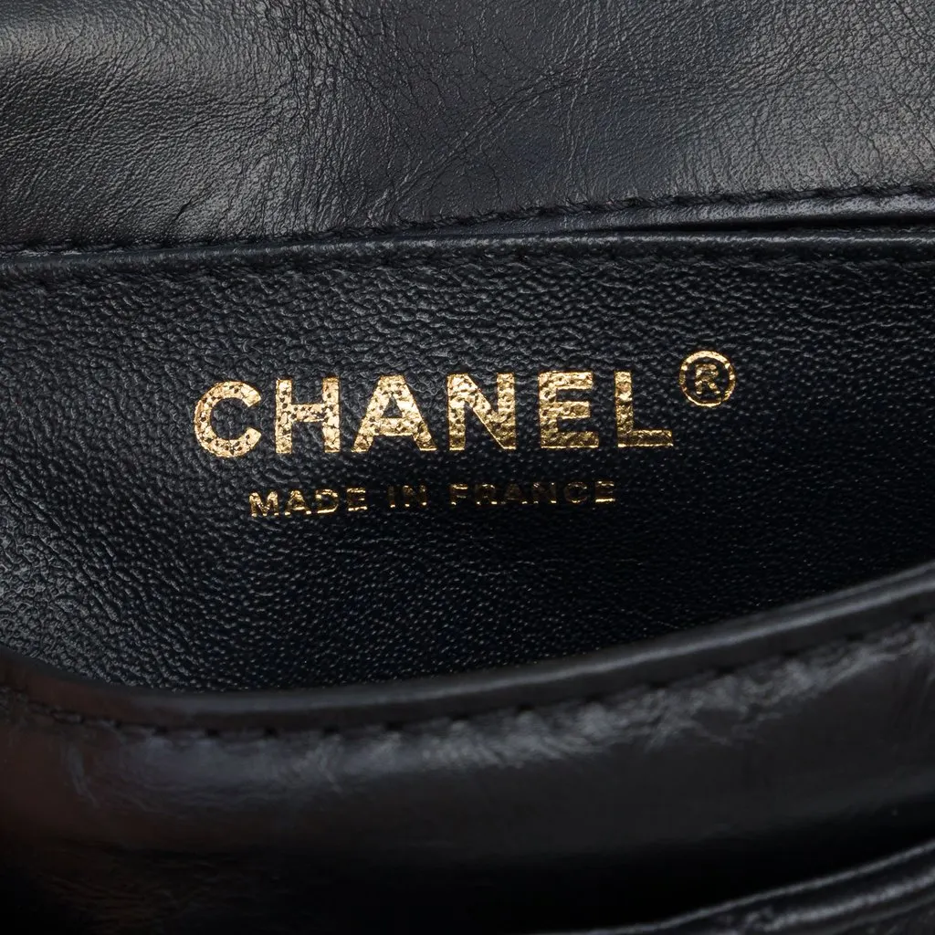 Chanel Quilted Aged Calfskin Reissue 2.55 Flap Belt Bag Black Leather Very good - Box View