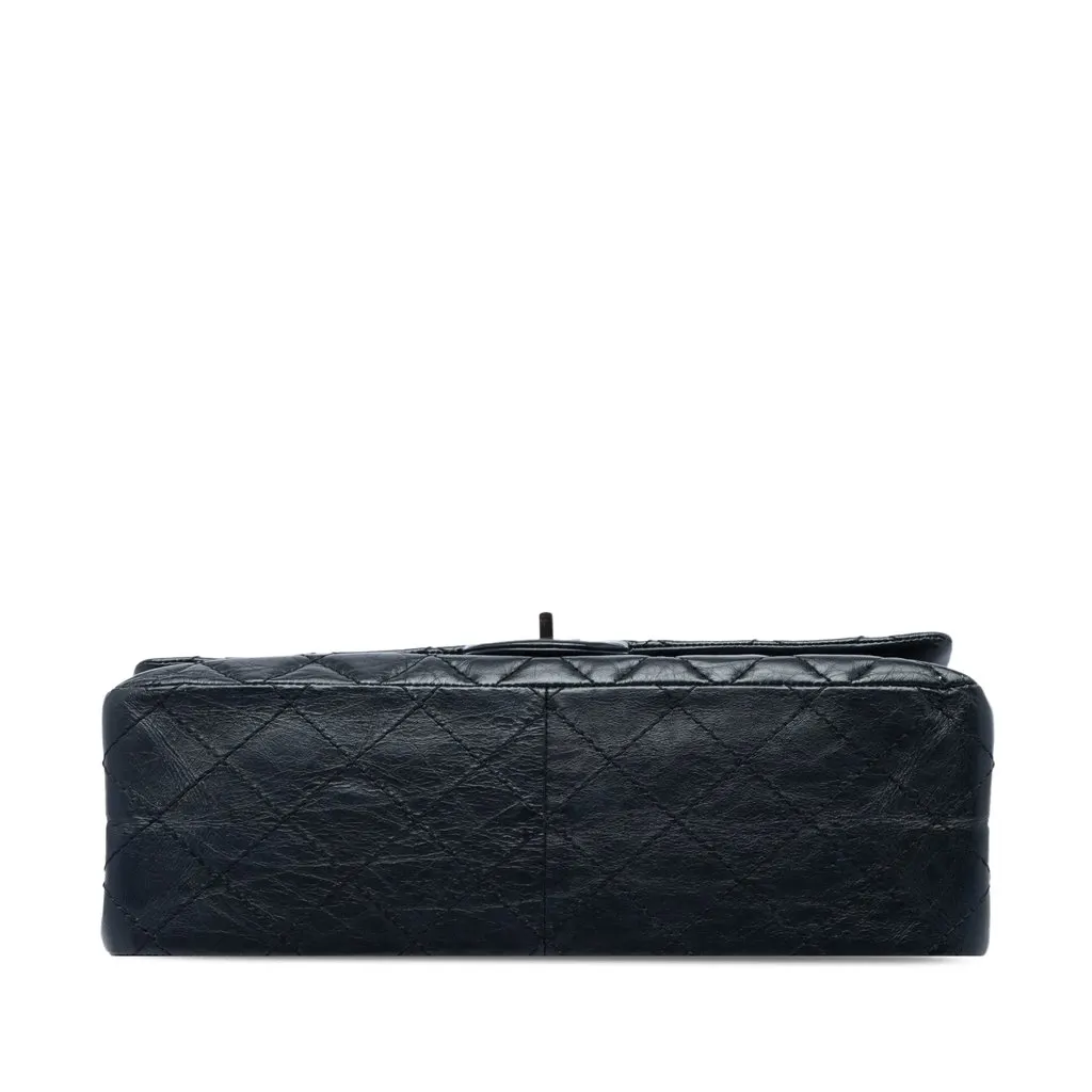 Chanel Quilted Aged Calfskin Reissue 2.55 Double Flap 226 Black Leather Good - Inside View