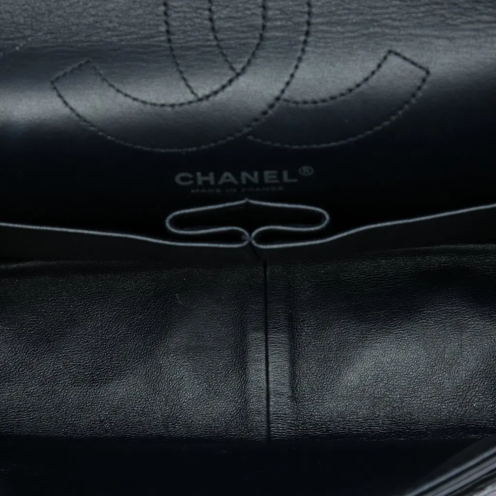 Chanel Quilted Aged Calfskin Reissue 2.55 Double Flap 226 Black Leather Good - Model View