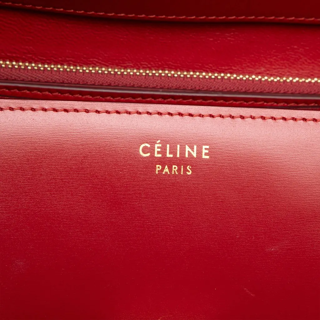Celine Medium Calfskin Classic Box Red Leather Very good - Box View
