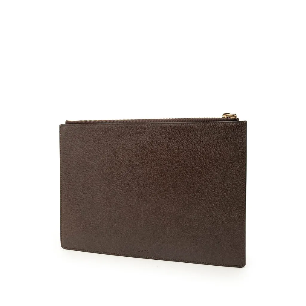 Gucci GG Supreme Bengal Clutch Beige Very good - Back View