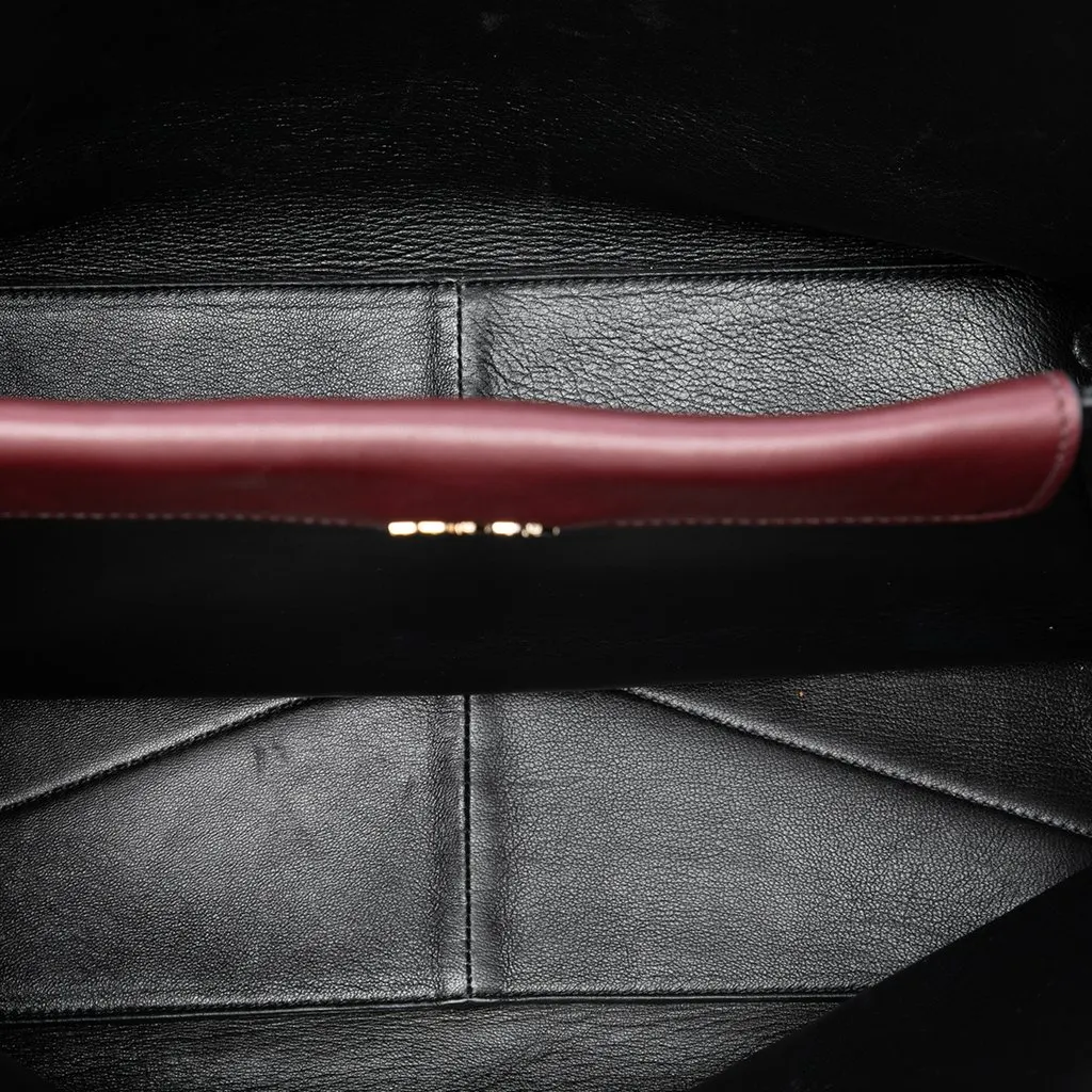 Prada Medium Bicolor City Calf Double Satchel Red Leather Good - Model View