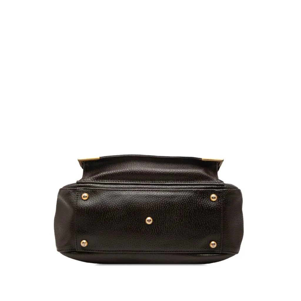 Fendi Textured Leather Classico No 3 Satchel Brown Leather Very good - Inside View