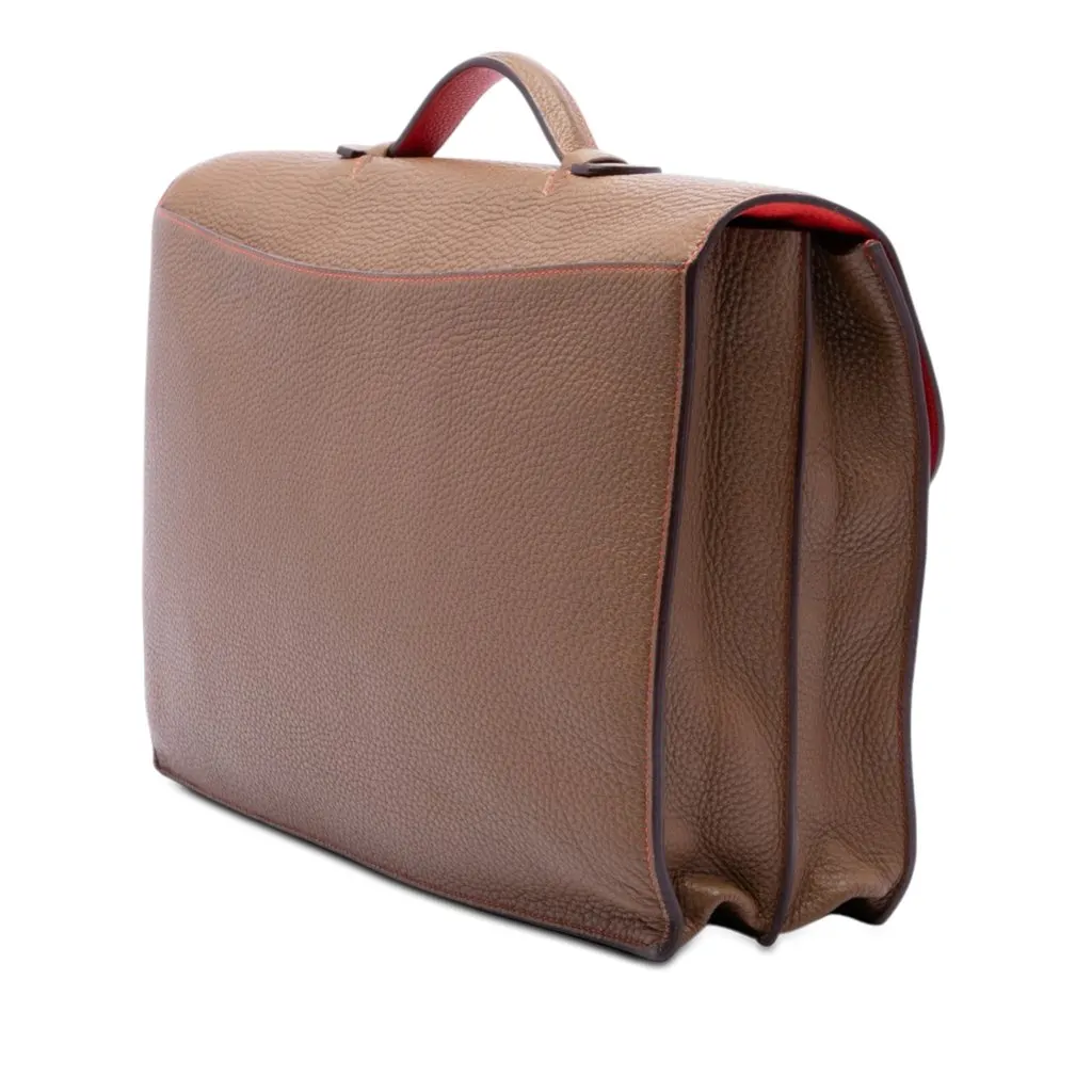 Hermès Togo Sac A Depeches 38 Brown Leather Very good - Back View