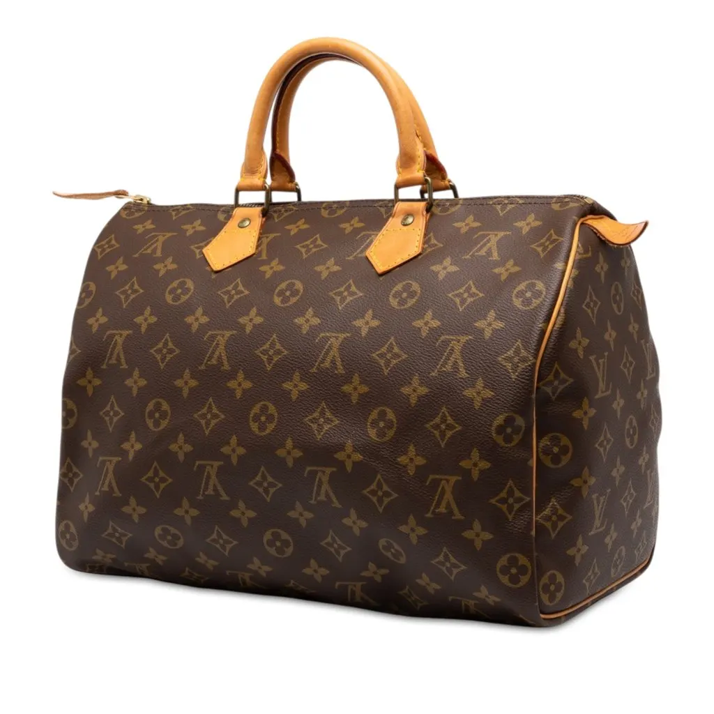 Louis Vuitton Monogram Speedy 35 Brown Canvas Good - Back View