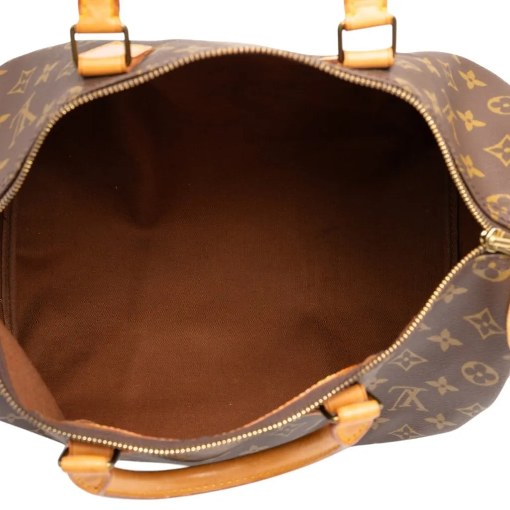 Louis Vuitton Monogram Speedy 35 Brown Canvas Good - Model View