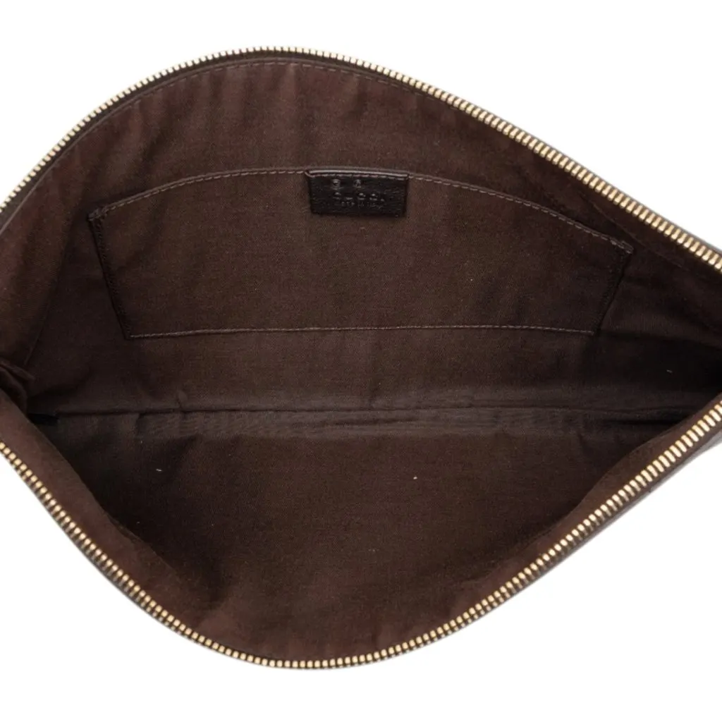 Gucci Calfskin Bamboo Tassel Clutch Brown Leather Very good - Model View