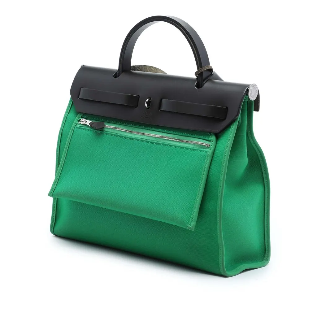 Hermès Toile Herbag Zip 31 Green Very good - Back View