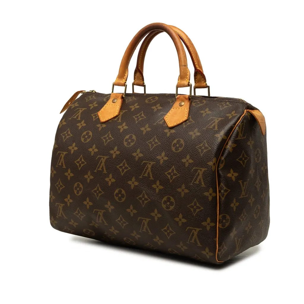 Louis Vuitton Monogram Speedy 30 Brown Canvas Good - Back View