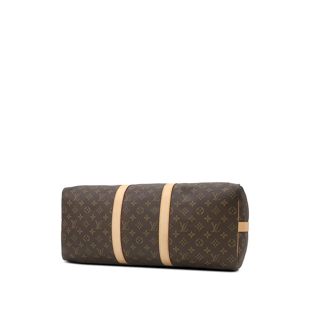 Louis Vuitton Monogram Keepall Bandouliere 50 Brown Canvas Good - Inside View