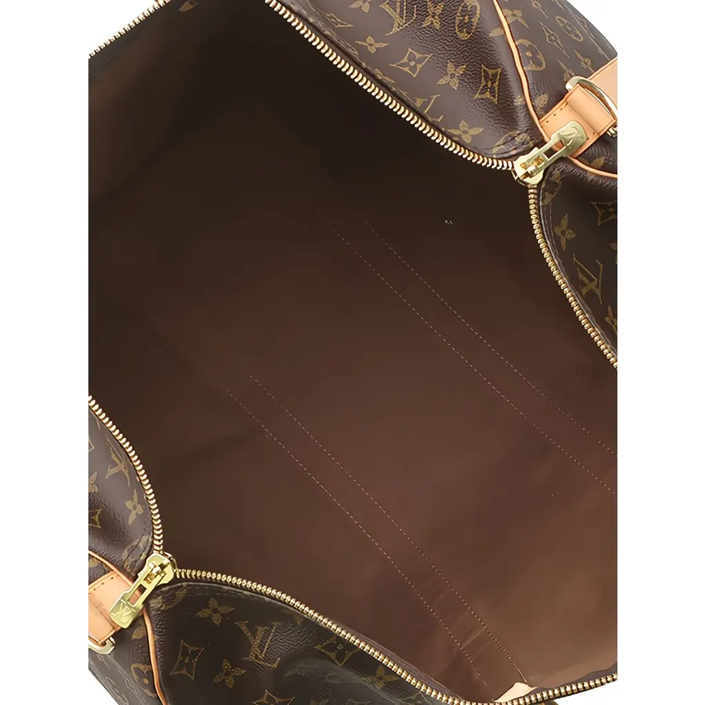 Louis Vuitton Monogram Keepall Bandouliere 50 Brown Canvas Good - Model View