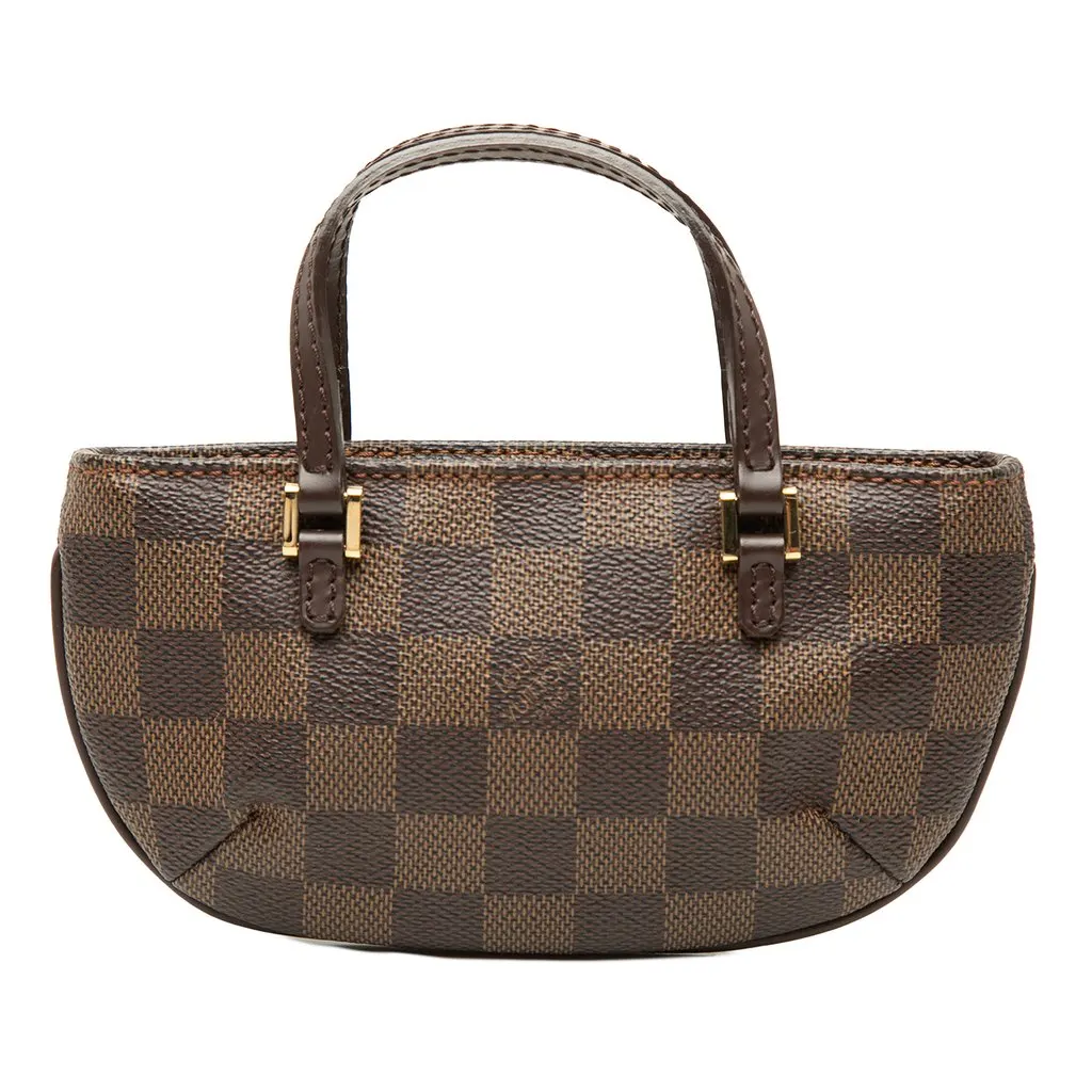 Louis Vuitton Damier Ebene Manosque Pochette Brown Good - Front View