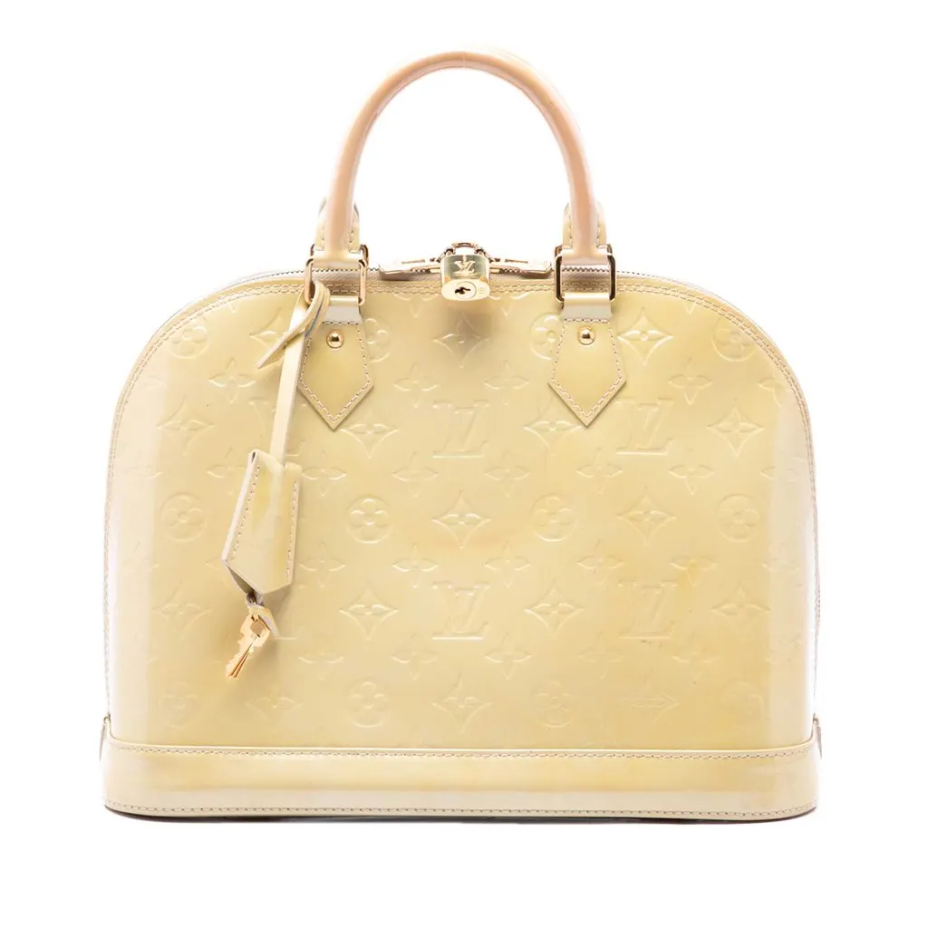 Louis Vuitton Monogram Vernis Alma PM Beige Leather Very good - Front View