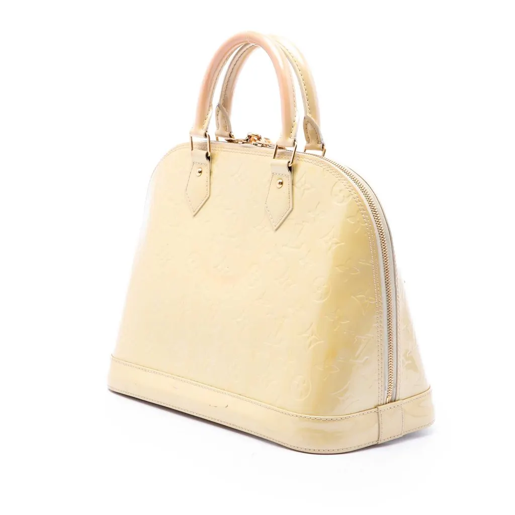 Louis Vuitton Monogram Vernis Alma PM Beige Leather Very good - Back View