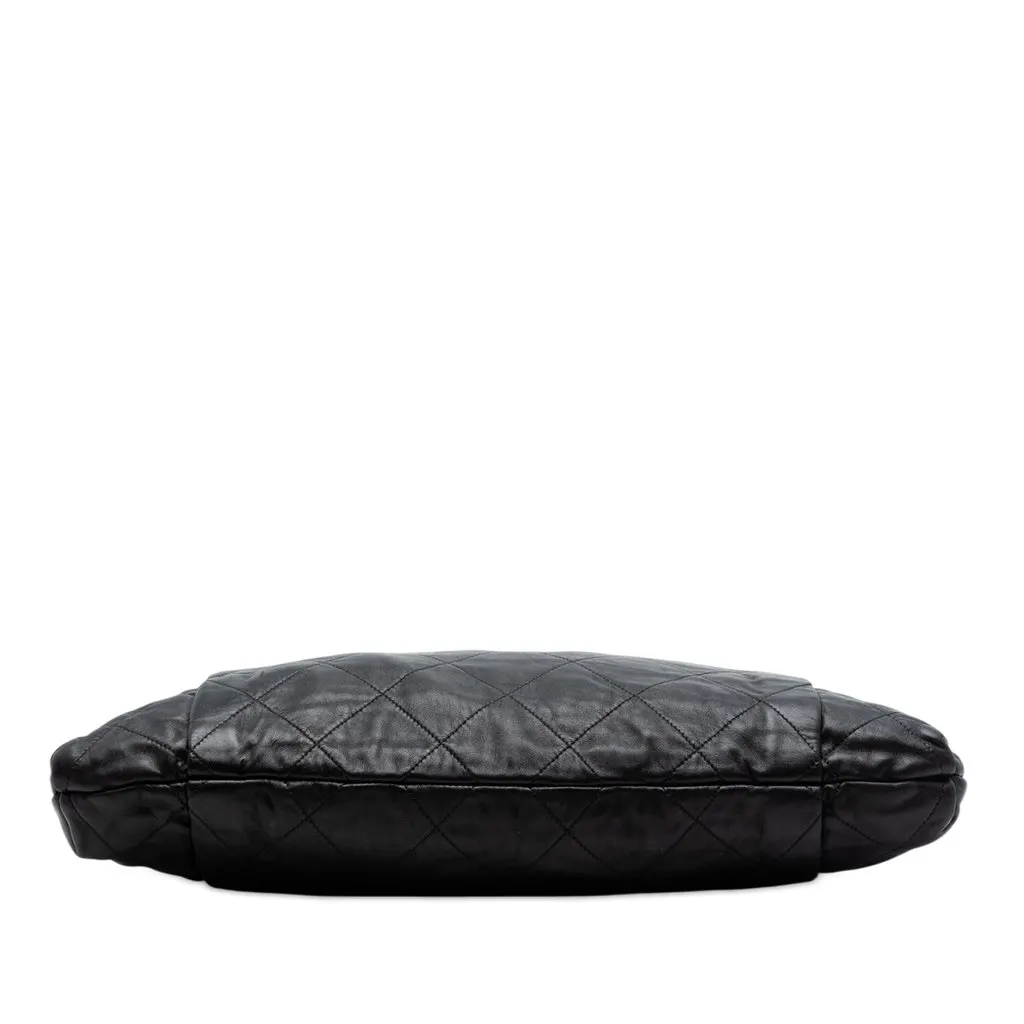Chanel CC Quilted Lambskin Chain Shopping Tote Black Leather Very good - Inside View