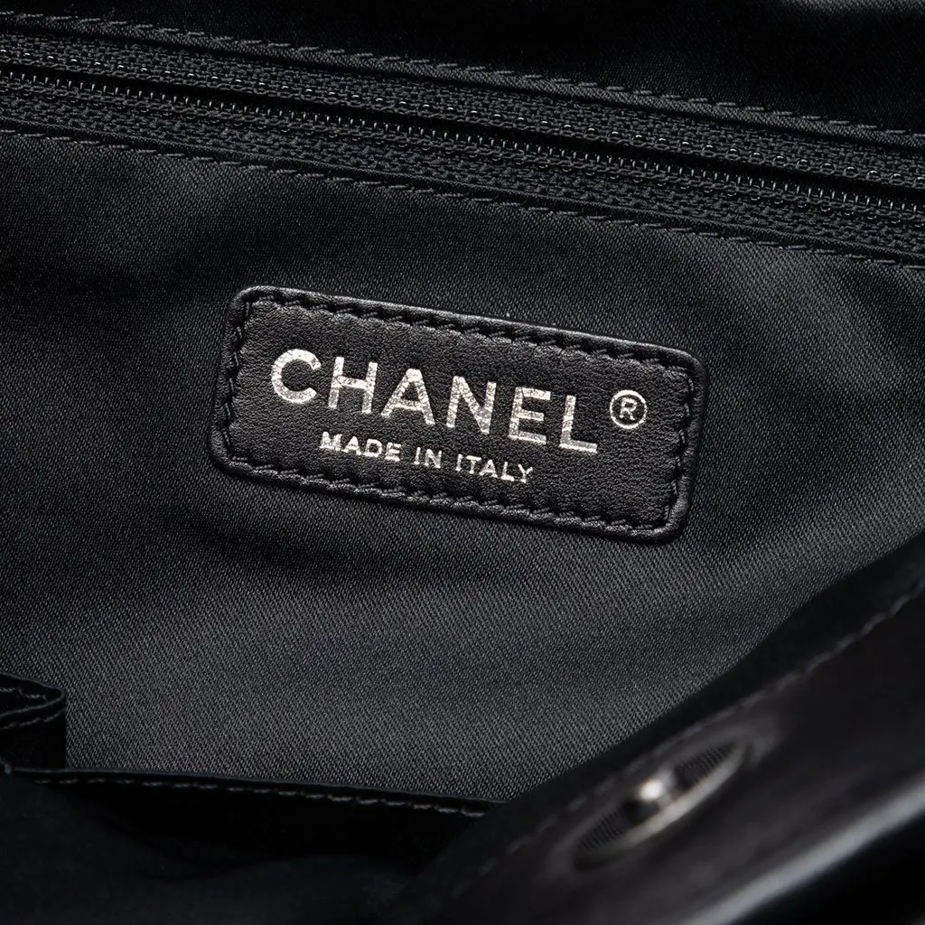 Chanel CC Quilted Lambskin Chain Shopping Tote Black Leather Very good - Box View