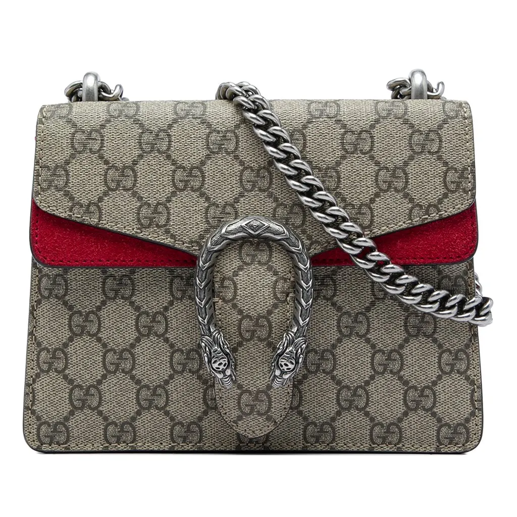 Gucci Small GG Supreme Dionysus Crossbody Beige Very good - Front View