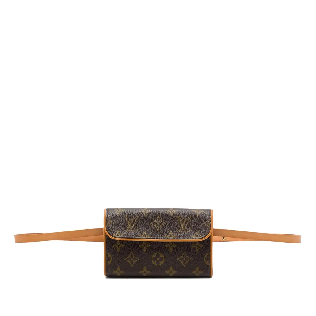 Louis Vuitton Monogram Pochette Florentine Brown Canvas Very good - Front View