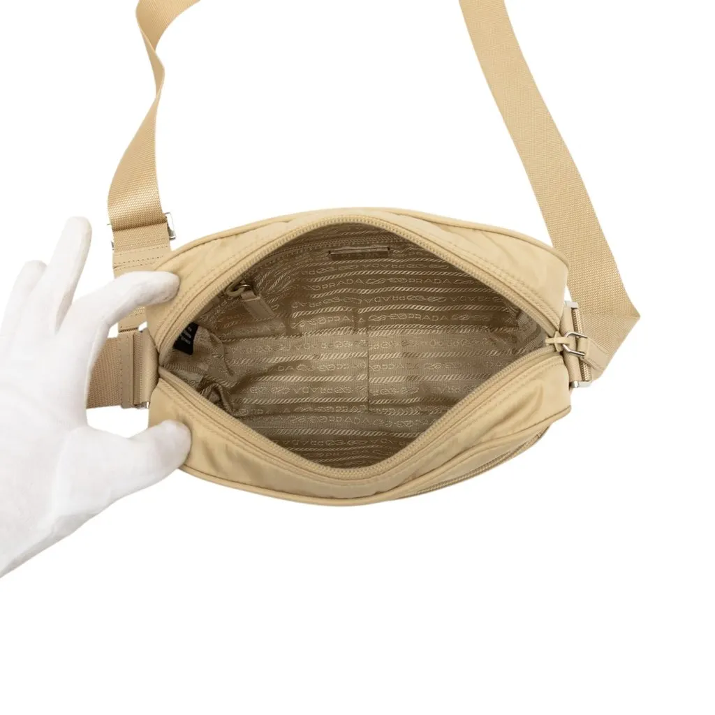 Prada Tessuto Camera Bag Beige Very good - Model View