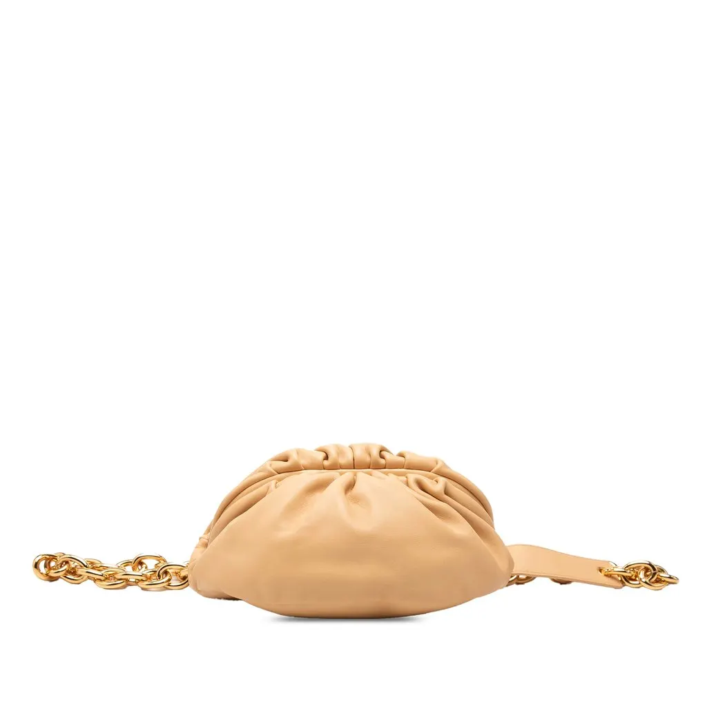 Bottega Veneta Lambskin Belt Chain Pouch Beige Leather Very good - Inside View