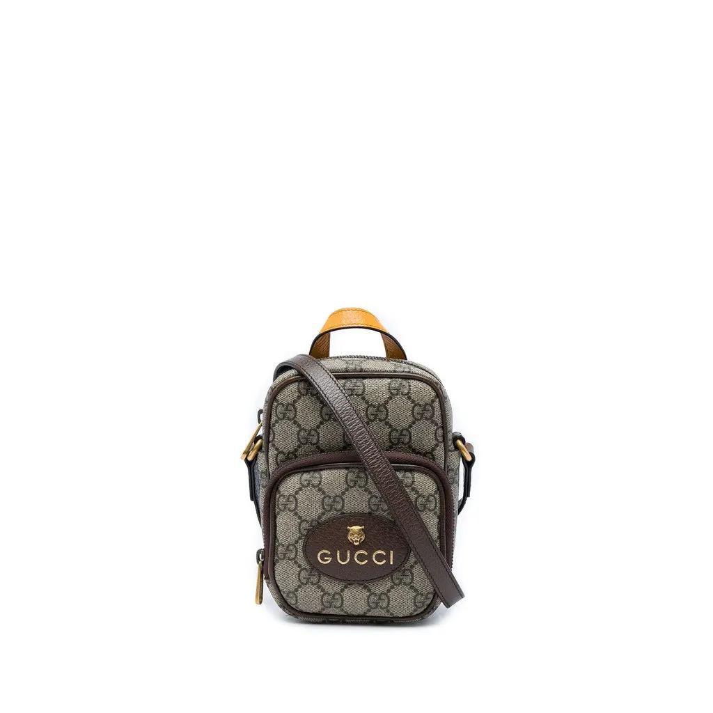 Gucci Mini GG Supreme Neo Vintage Satchel Beige Canvas Very good - Front View