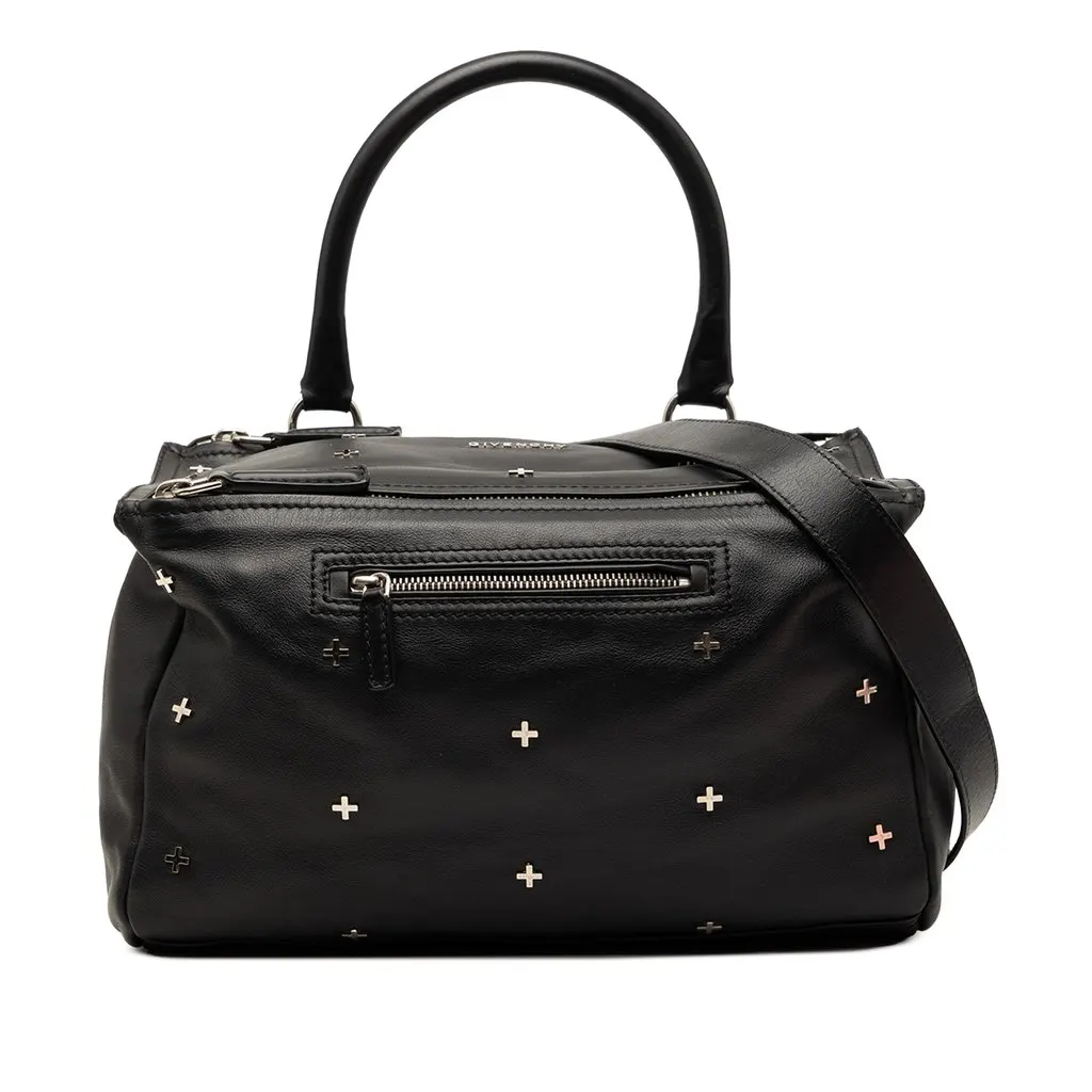 Givenchy Medium Calfskin Cross Studded Pandora Satchel Black Leather Very good - Front View