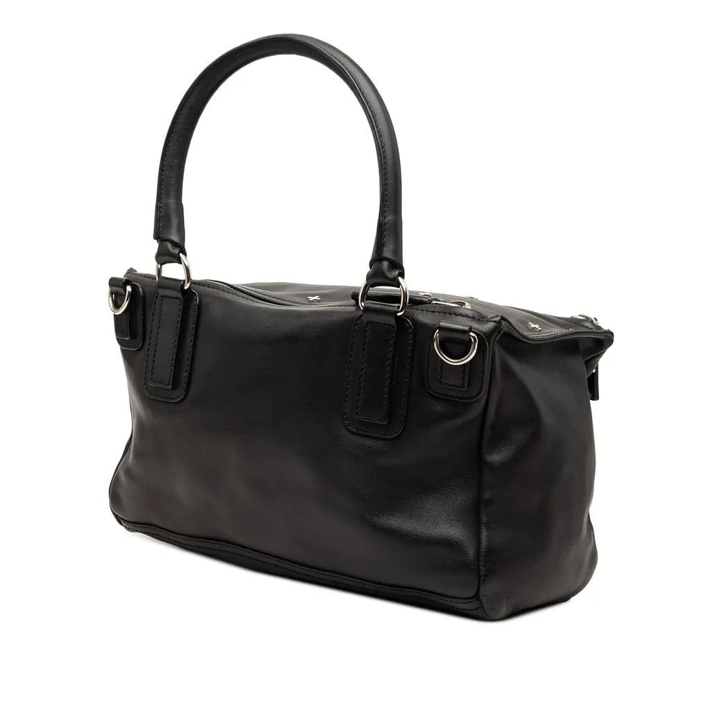 Givenchy Medium Calfskin Cross Studded Pandora Satchel Black Leather Very good - Back View