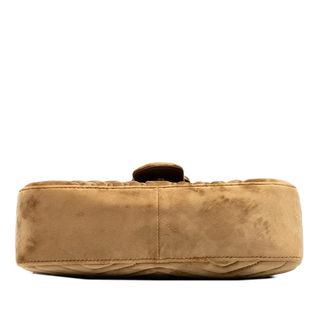 Gucci Medium GG Marmont Matelasse Velvet Shoulder Bag Brown Velvet Very good - Inside View