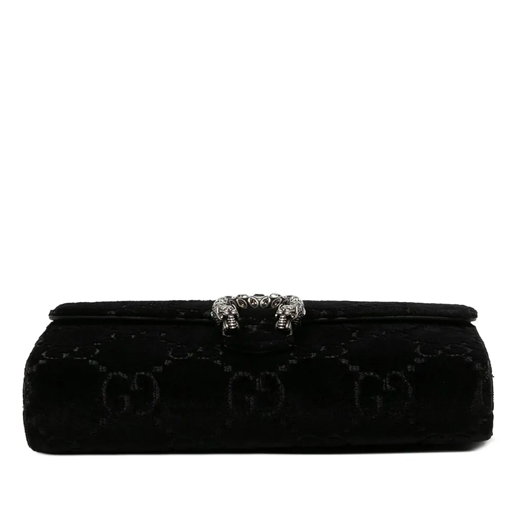 Gucci GG Velvet Dionysus Wallet on Chain Black Velvet Very good - Inside View