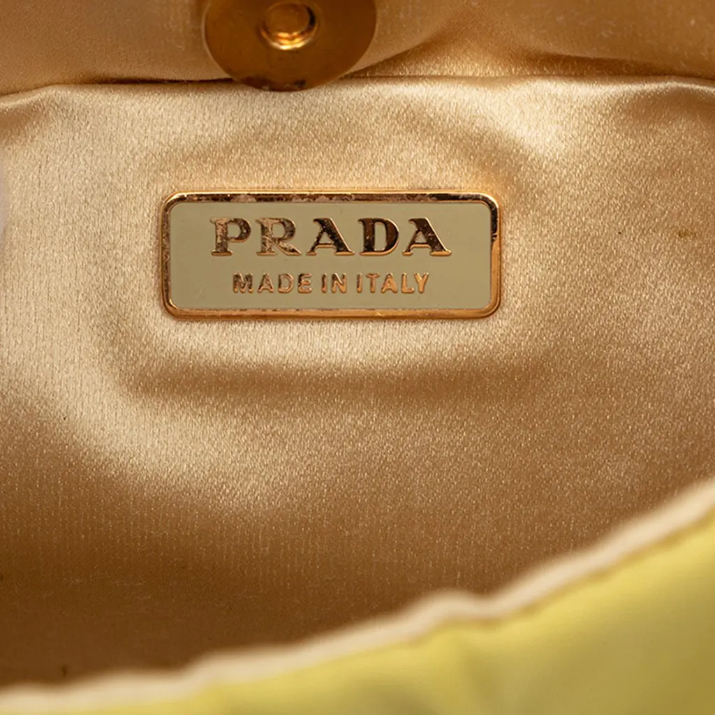 Prada Tessuto Chain Shoulder Bag Yellow Polyamide Good - Box View