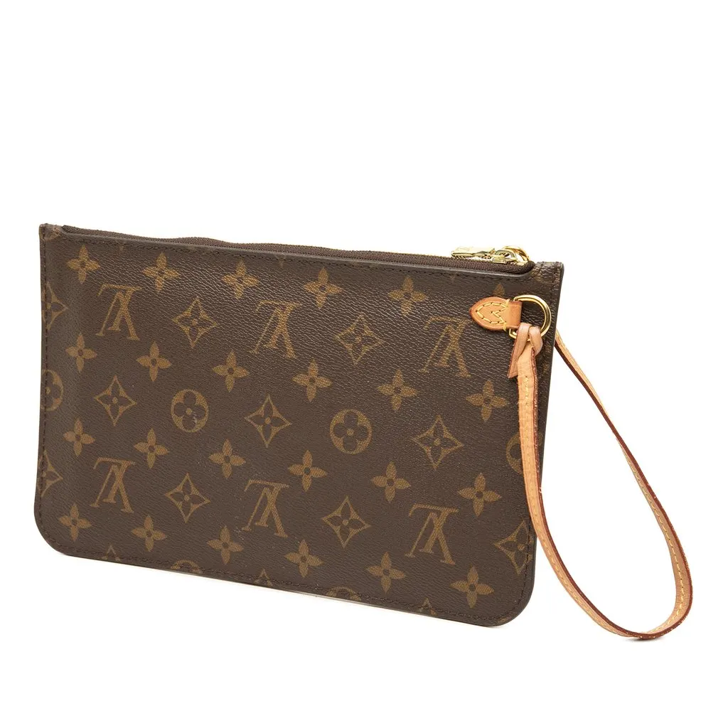 Louis Vuitton Monogram Neverfull Pouch Brown Canvas Very good - Back View