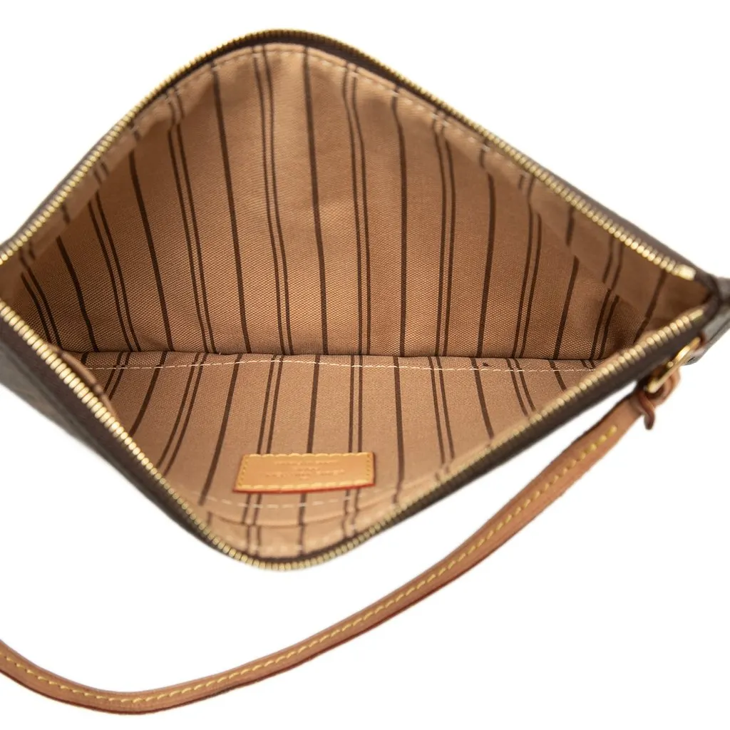 Louis Vuitton Monogram Neverfull Pouch Brown Canvas Very good - Model View
