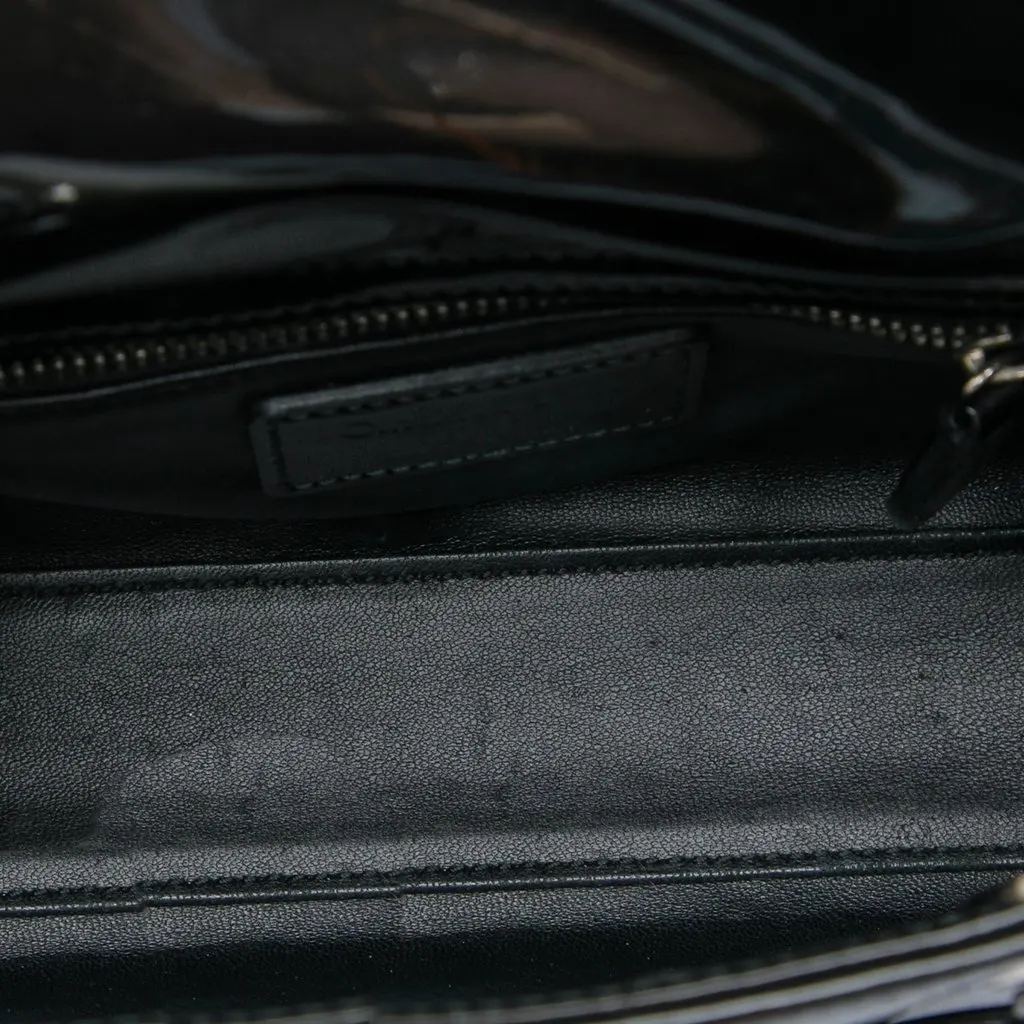 Dior Mini Patent Lady Dior Black Leather Very good - Model View