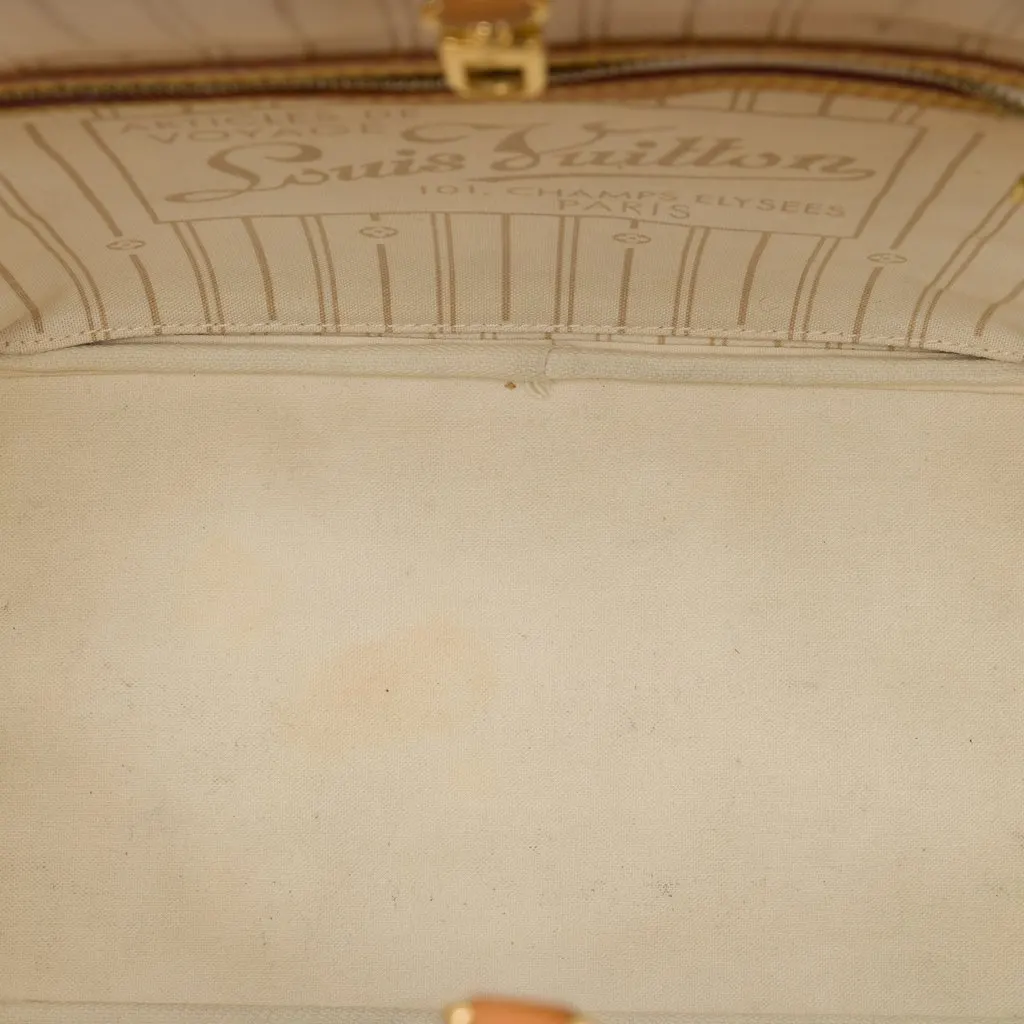 Louis Vuitton Damier Azur Neverfull MM White Canvas Very good - Model View