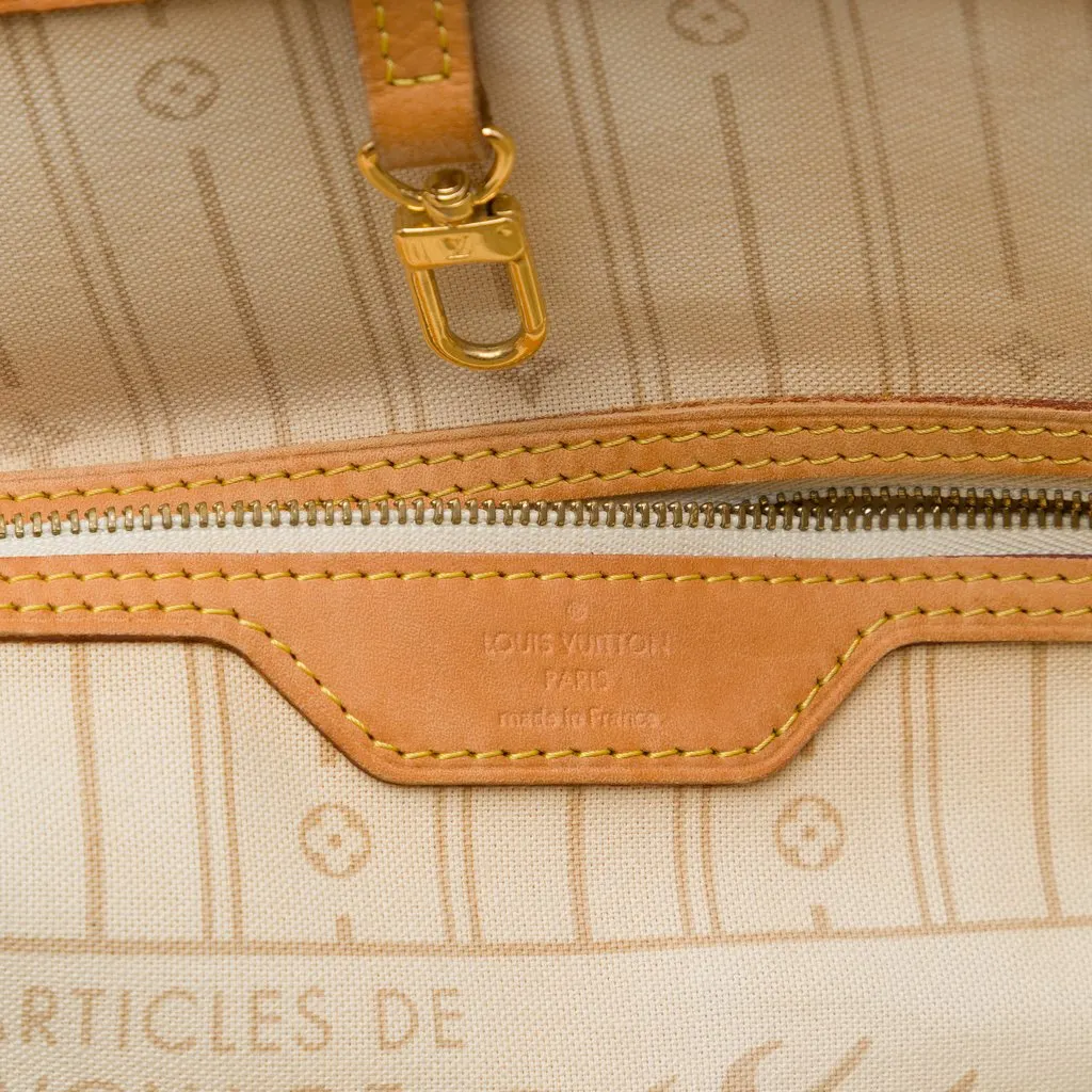 Louis Vuitton Damier Azur Neverfull MM White Canvas Very good - Box View