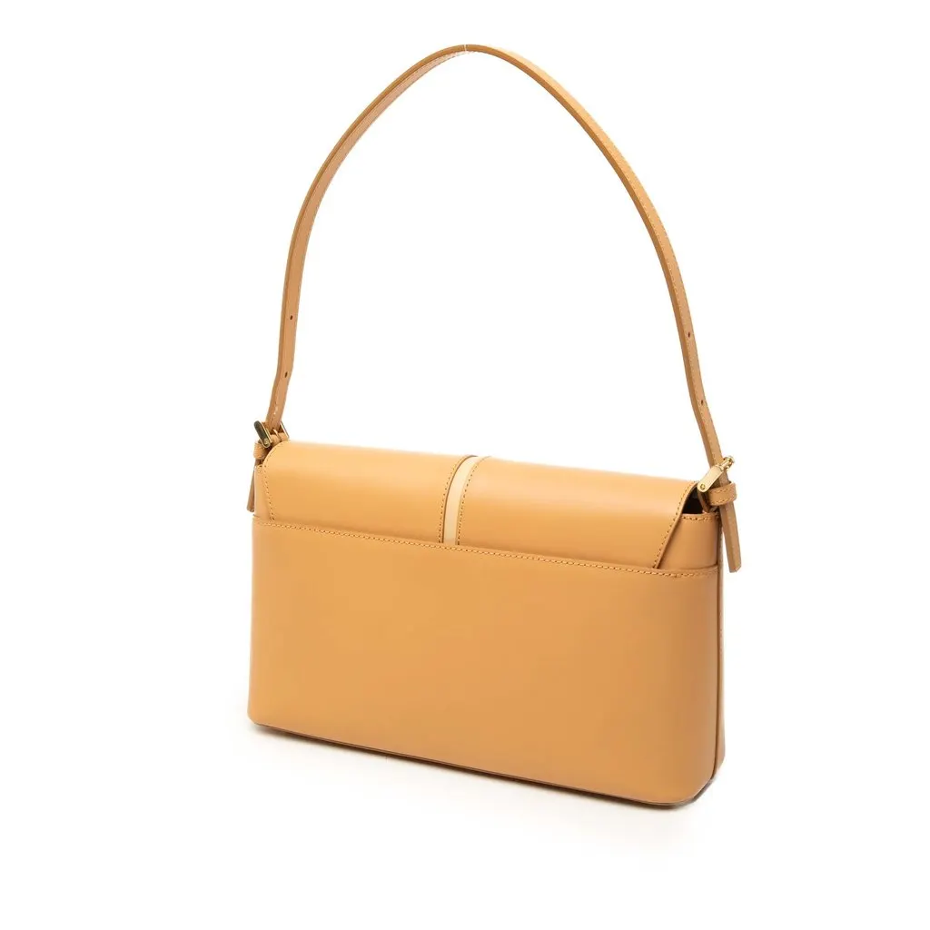 Burberry Leather Flap Shoulder Bag Brown Leather Very good - Back View
