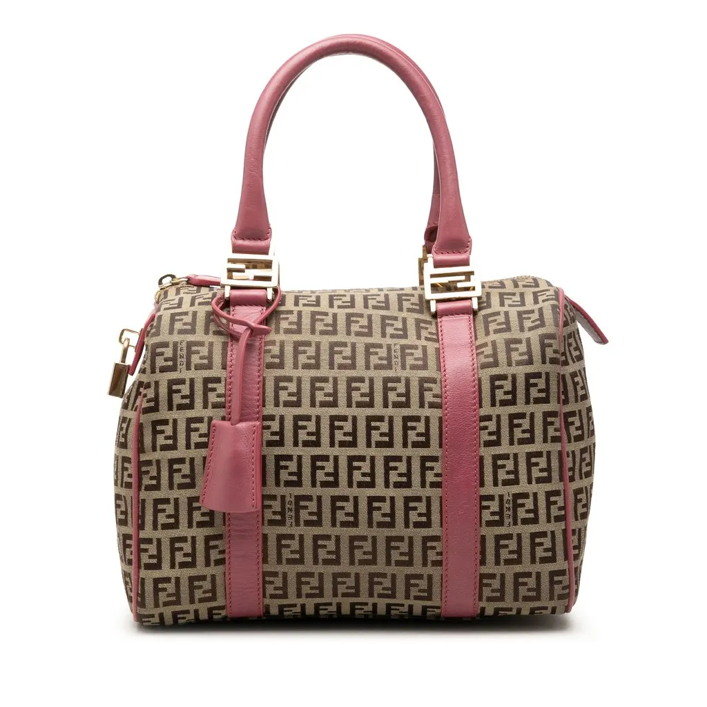 Fendi Zucchino Canvas Boston Bag