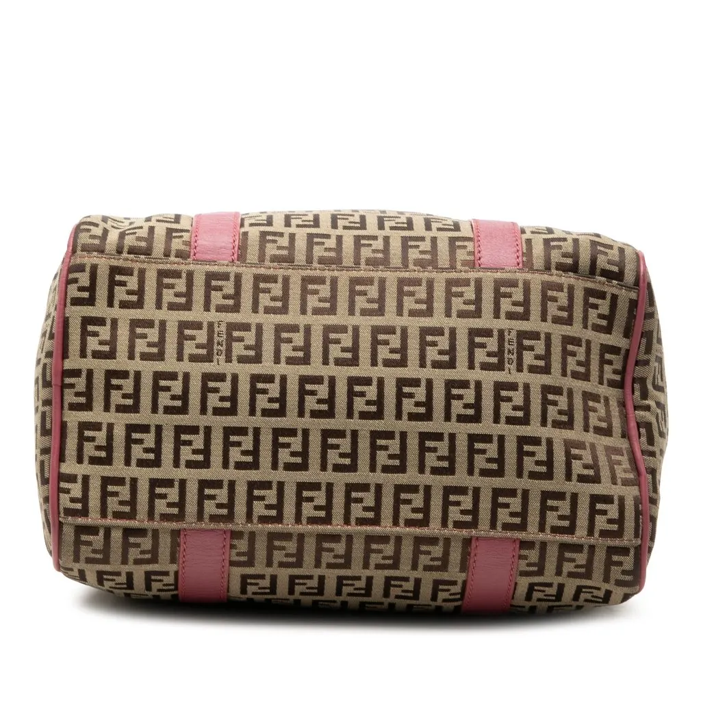 Fendi Zucchino Canvas Boston Bag Beige Very good - Inside View