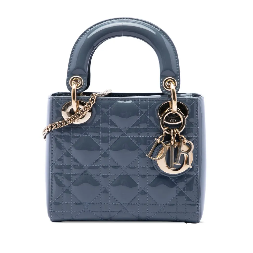 Dior Mini Patent Cannage Lady Dior MultiColor Leather Very good - Front View
