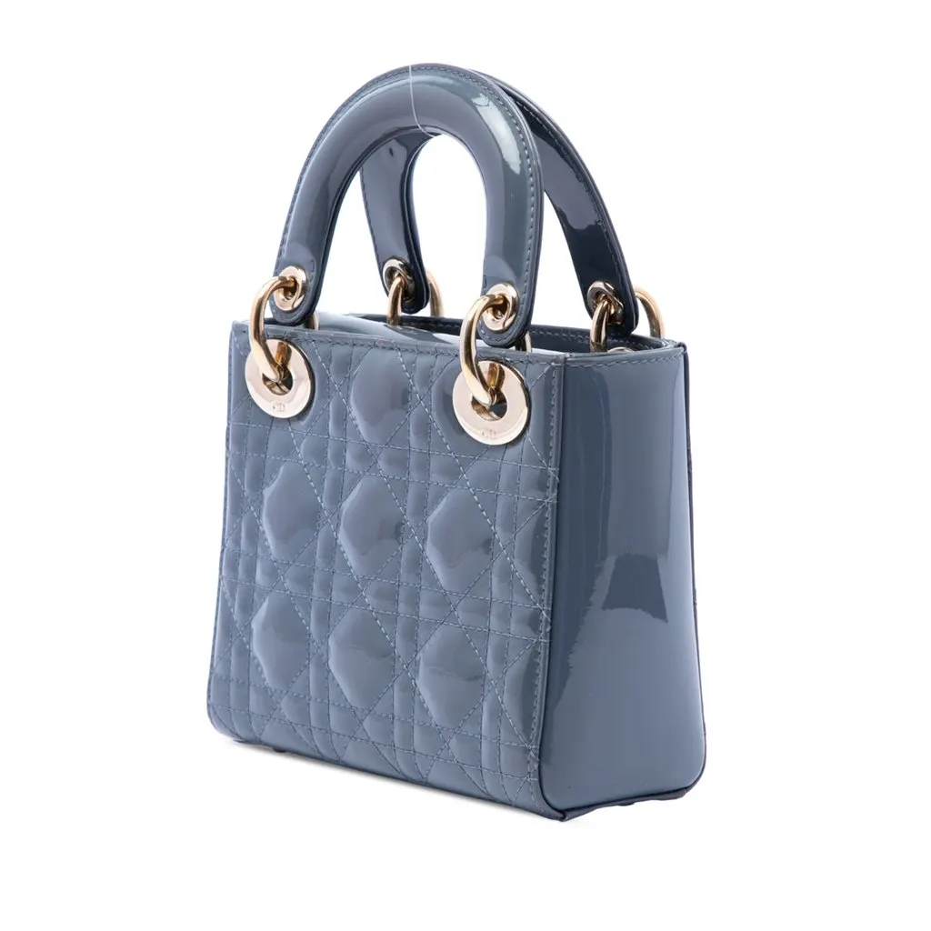 Dior Mini Patent Cannage Lady Dior MultiColor Leather Very good - Back View