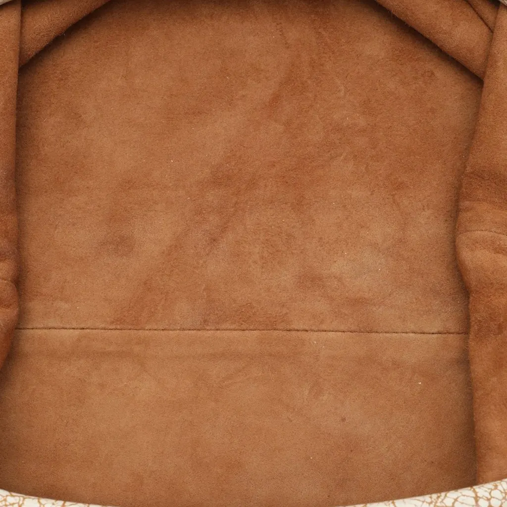 Bottega Veneta Crackled Calfskin The Pouch Beige Leather Very good - Model View