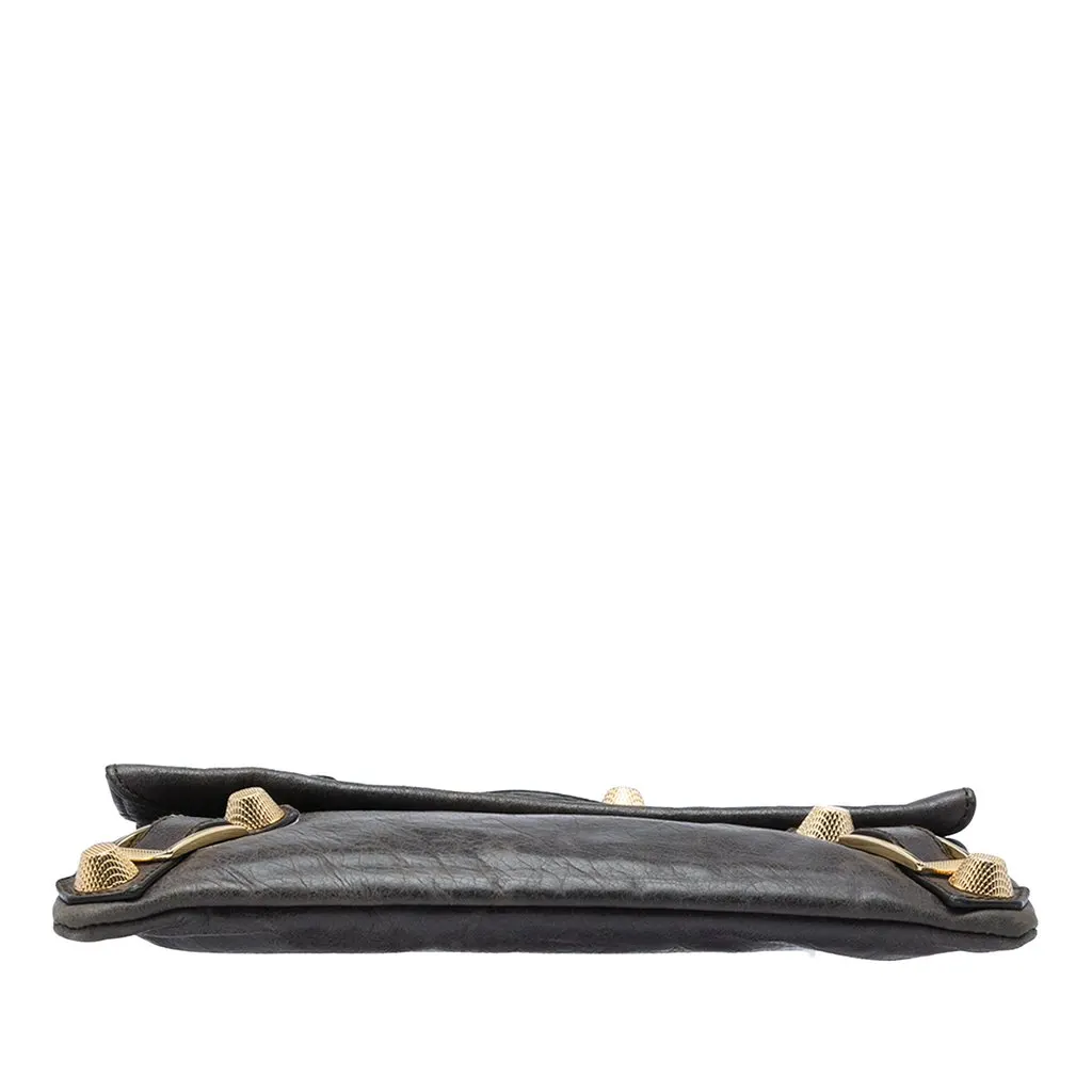 Balenciaga Lambskin Motocross Giant 21 Envelope Clutch Brown Leather Very good - Inside View