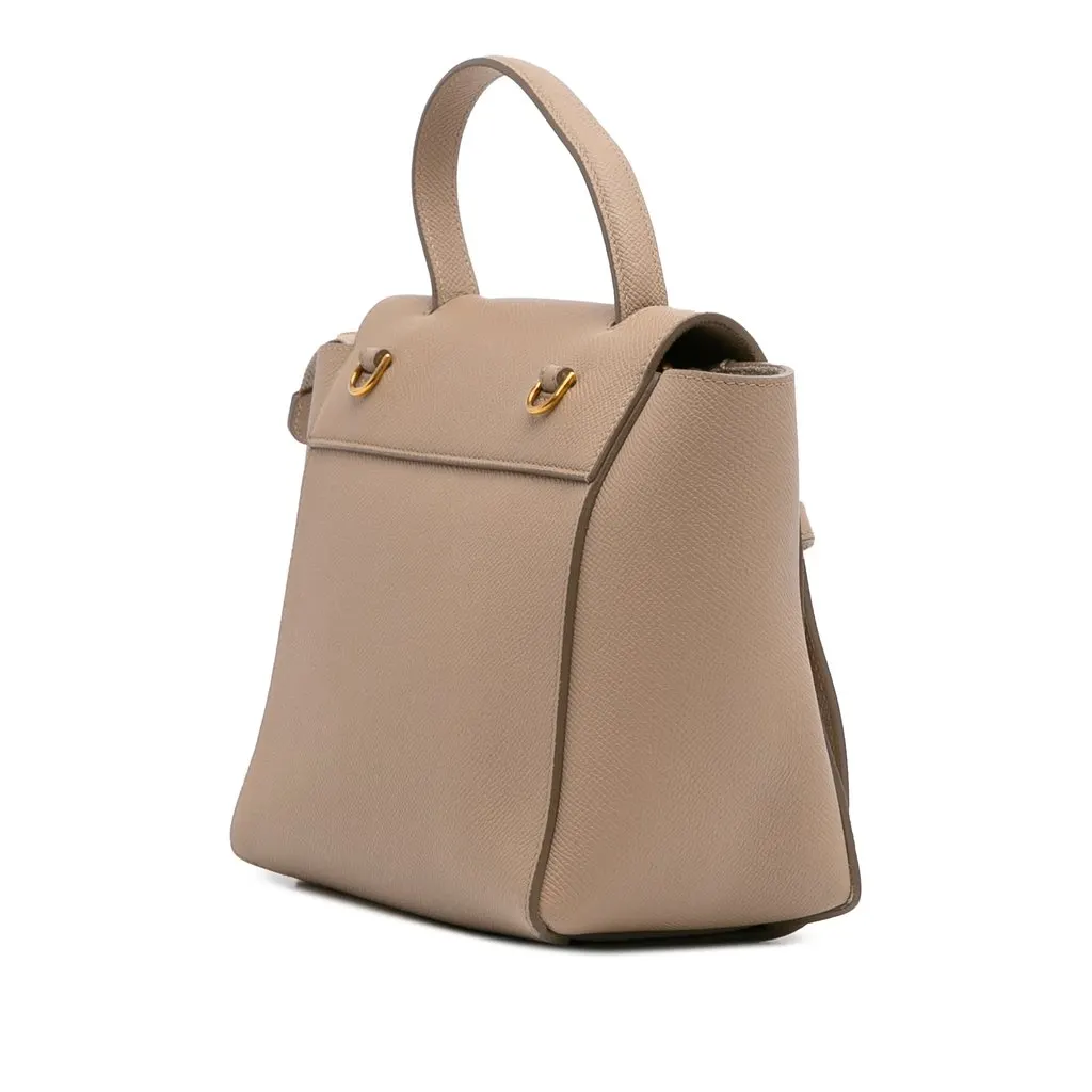 Celine Nano Grained Calfskin Belt Bag Beige Leather Very good - Back View