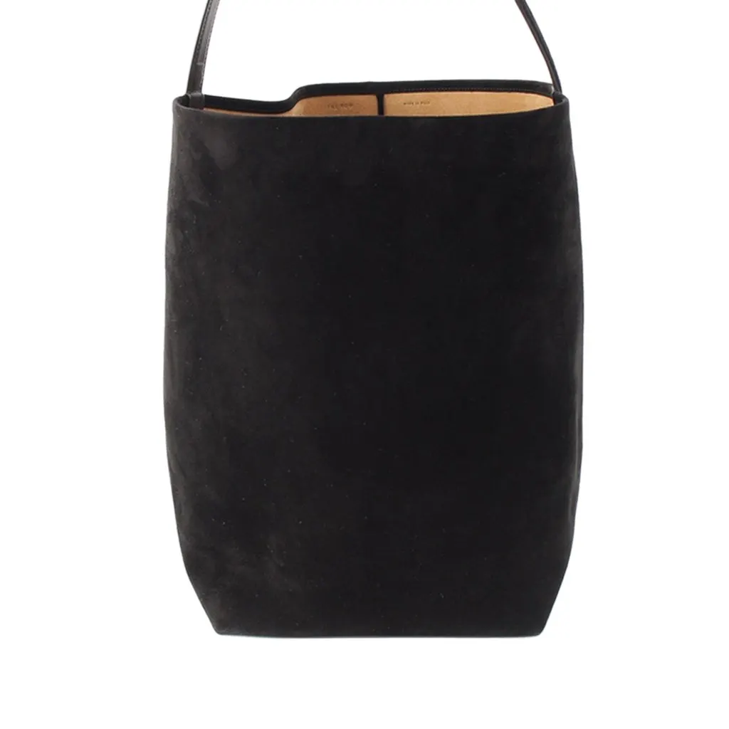 The Row Large Suede NS Park Tote Black Leather Very good - Front View