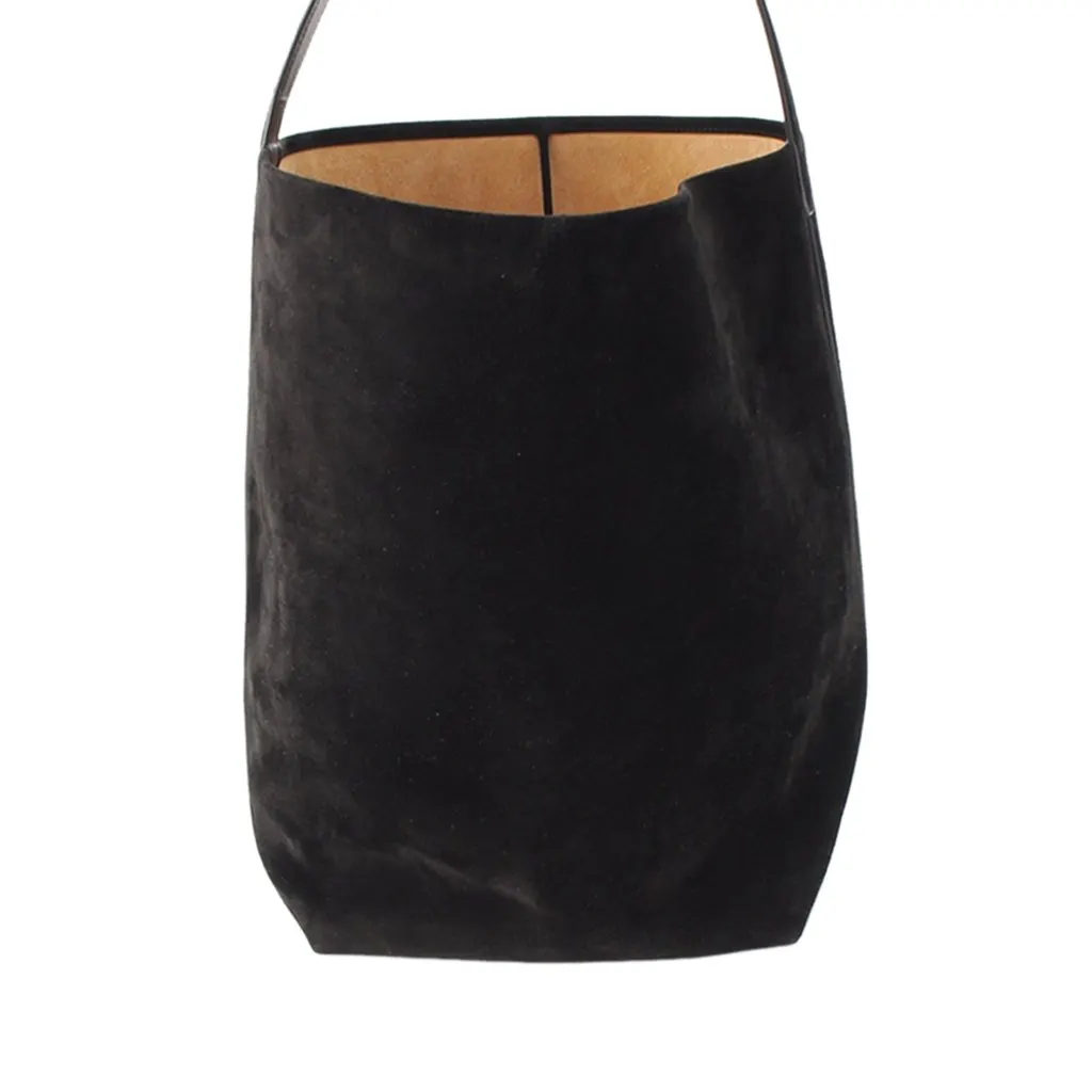 The Row Large Suede NS Park Tote Black Leather Very good - Back View