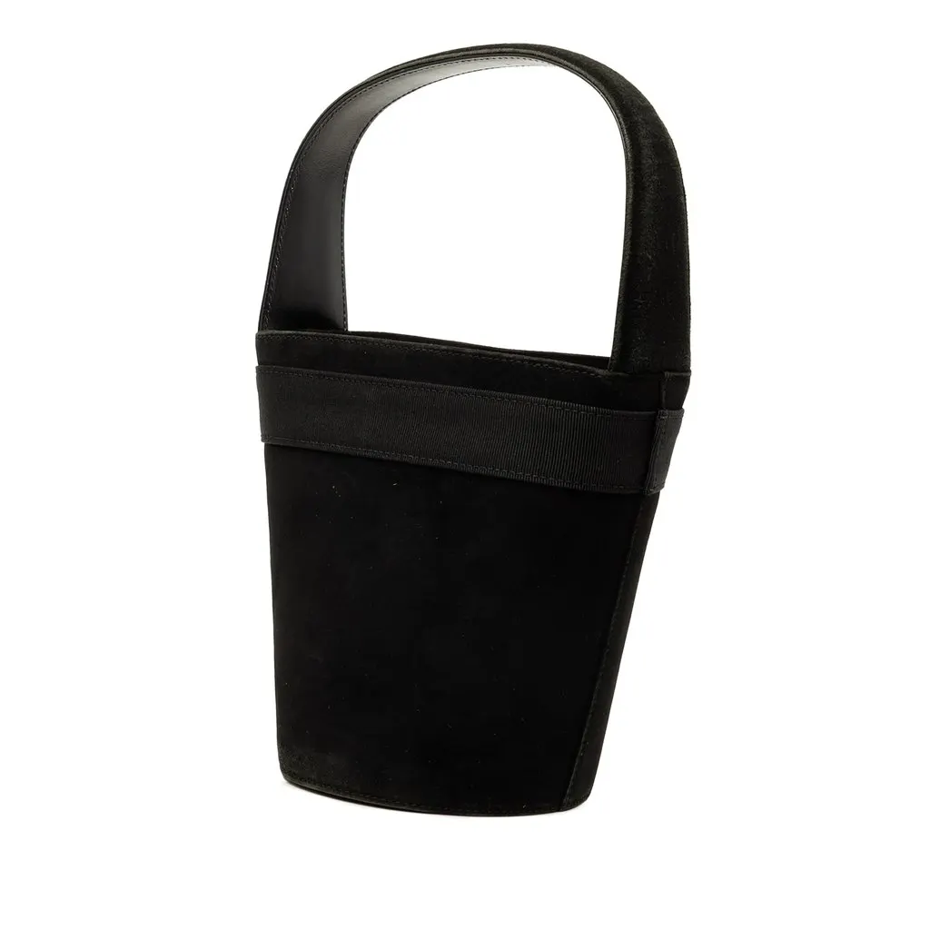 Salvatore Ferragamo Suede Vara Bow Bucket Bag Black Suede Very good - Back View