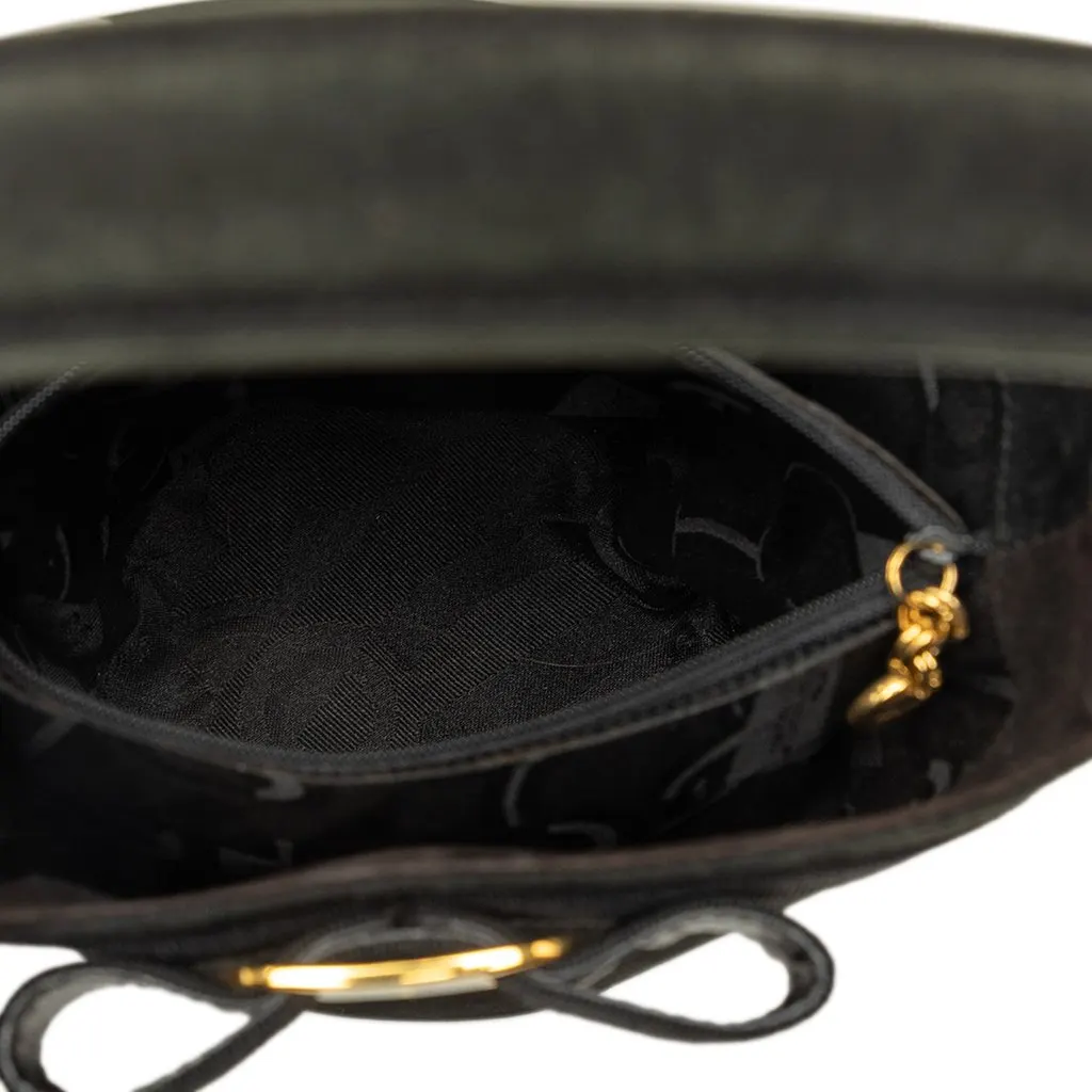 Salvatore Ferragamo Suede Vara Bow Bucket Bag Black Suede Very good - Model View